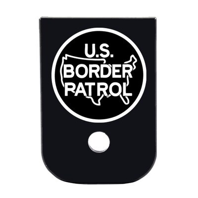 Laser engraved base plate with Border Patrol Logo