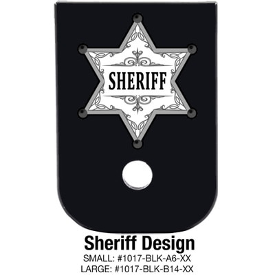 Sheriff design engraved on a glock base plate