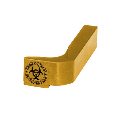 Engraved Gold Magazine Release with Zombie Control design