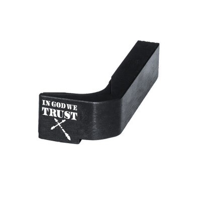 In God We Trust engraved on a Glock mag release