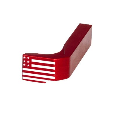 Red mag catch with Stars & Stripes design engraved