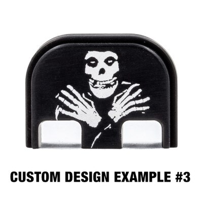 Design Your Own Slide Cover Plate, custom engraved slide cover plates for all glock models, custom gun accessories, engraved glock back plate, design your own engraving
