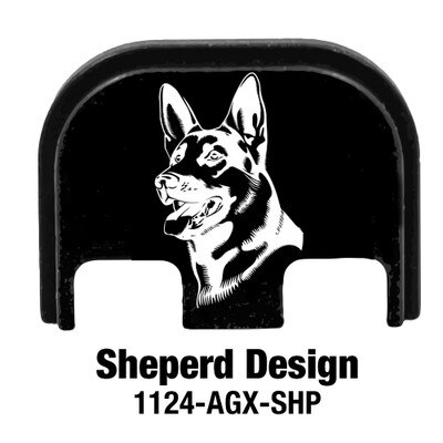 German Shepherd engraving design slide cover plate by Glockstore