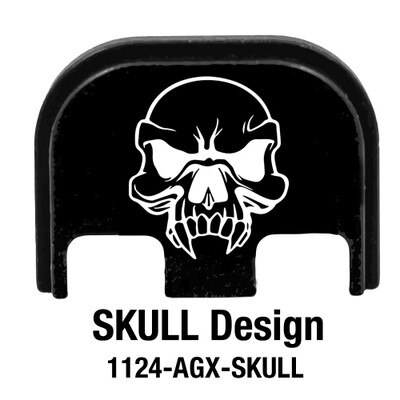 Engraved SKULL back plate Glock