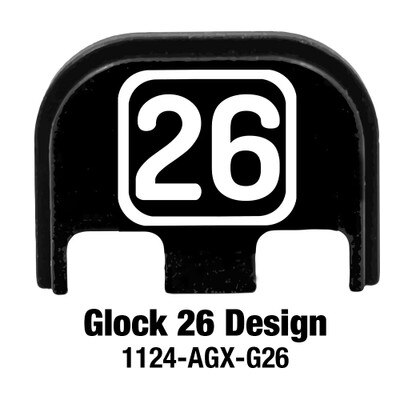 G26 design engraved on a Glock back plate