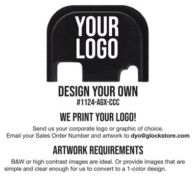 Design your own custom engraved slide cover plate. Make your Glock stand out with your design or logo