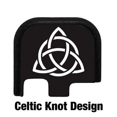 Engraved Celtic Knot Design on a Glock 43 back plate engraved by Glockstore