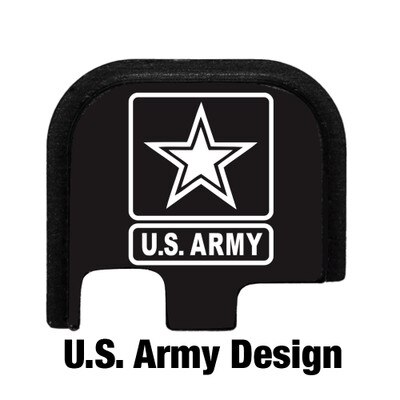 United States Army design engraved on a Glock 43 slide cover plate