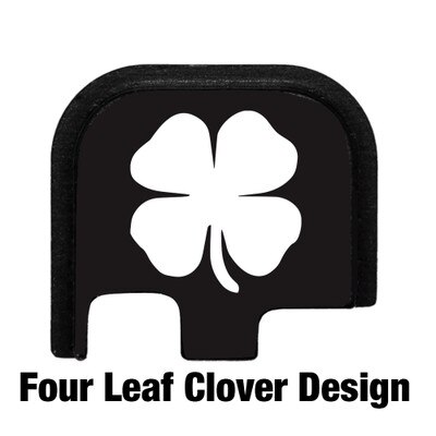 Four Leaf Clover Design engraved on a Glock 43 slide cover plate