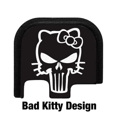 Laser engraved Glock 43 with Bad Kitty design