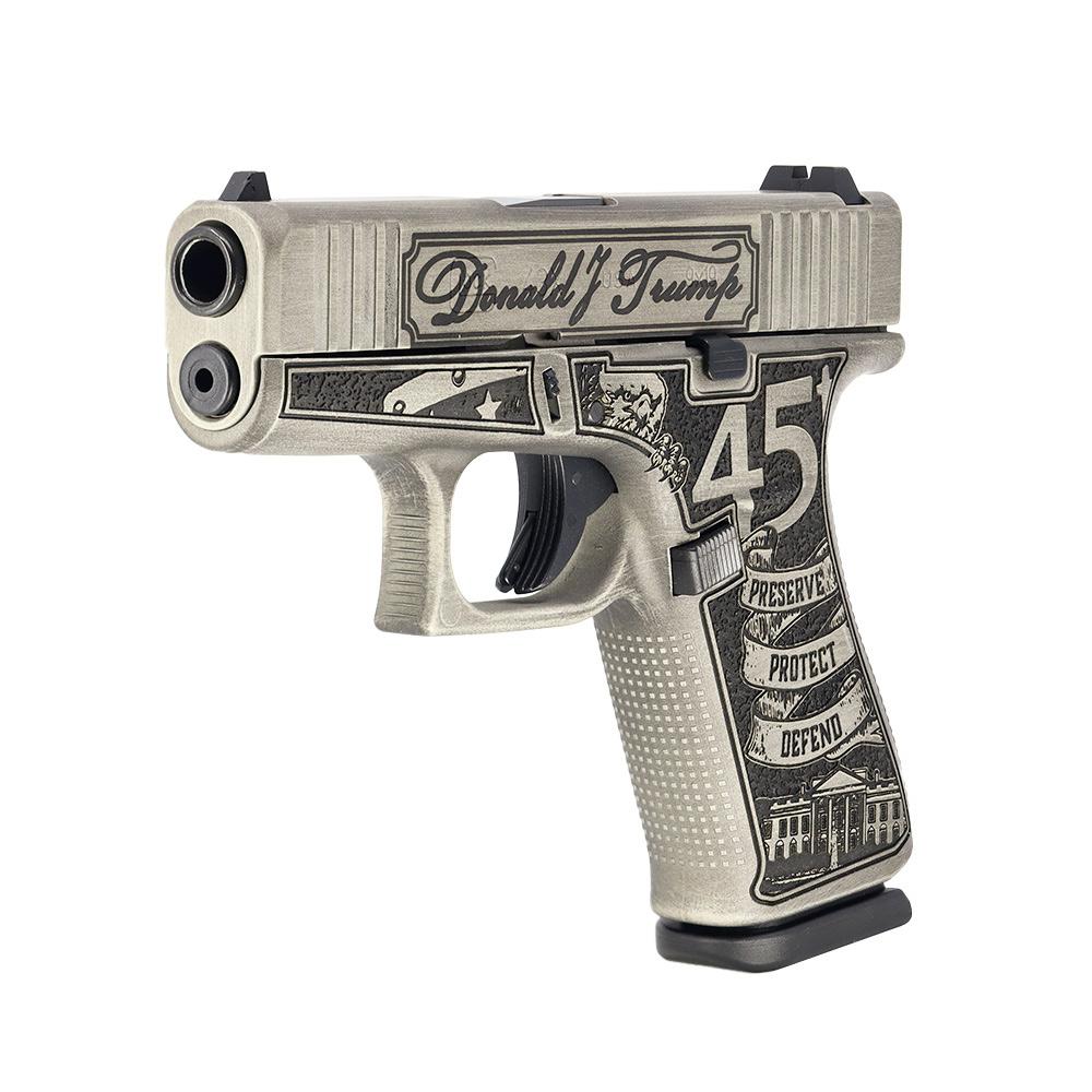 Glock 17 Gen5 Custom Distressed Crushed Silver 9mm