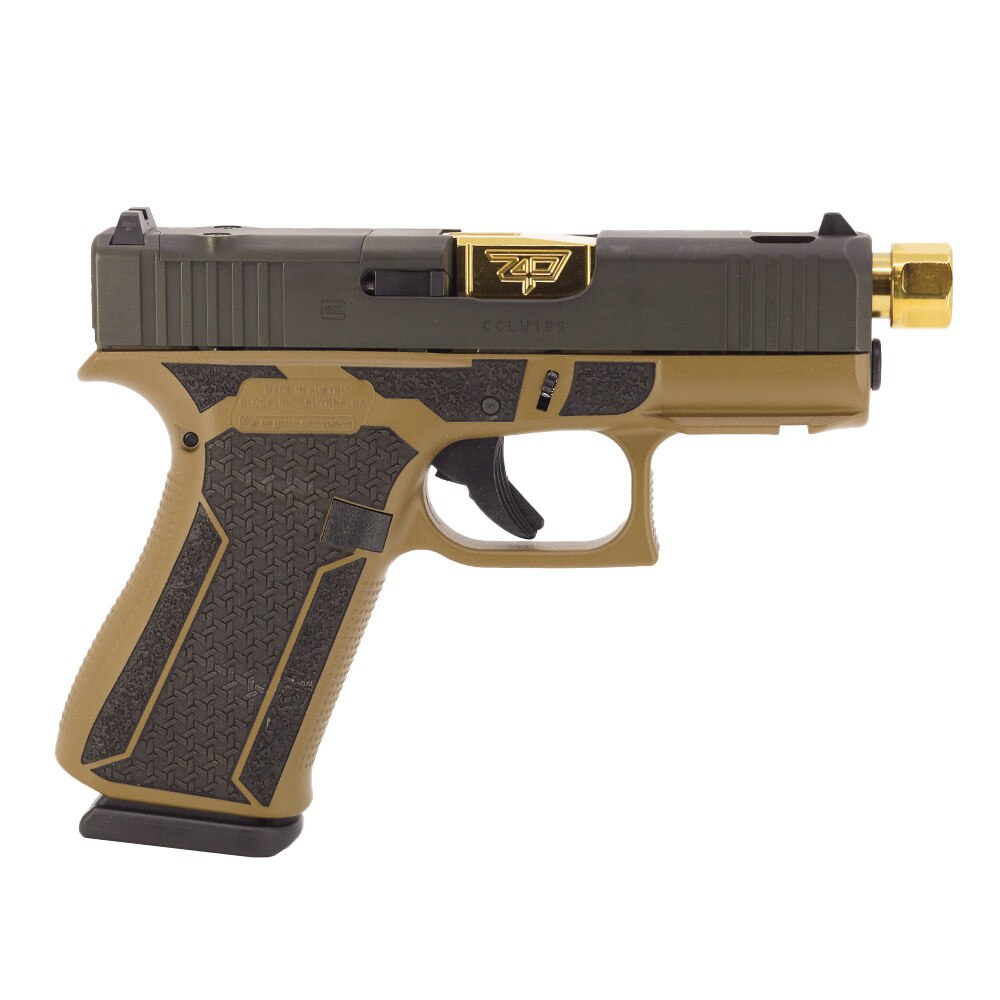 Glock 43X Happy Little Trees Custom 9mm w/ Zaffiri Precision Gold