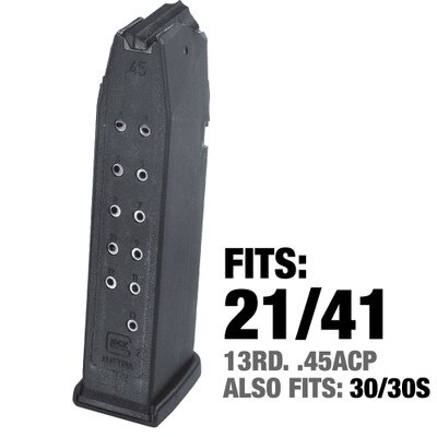 fits Glock 21, 41 13 rounds .45acp