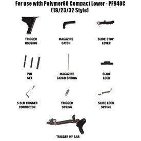 Glock Factory Compact Lower Parts Kit - 19/23/32 - Fits ...